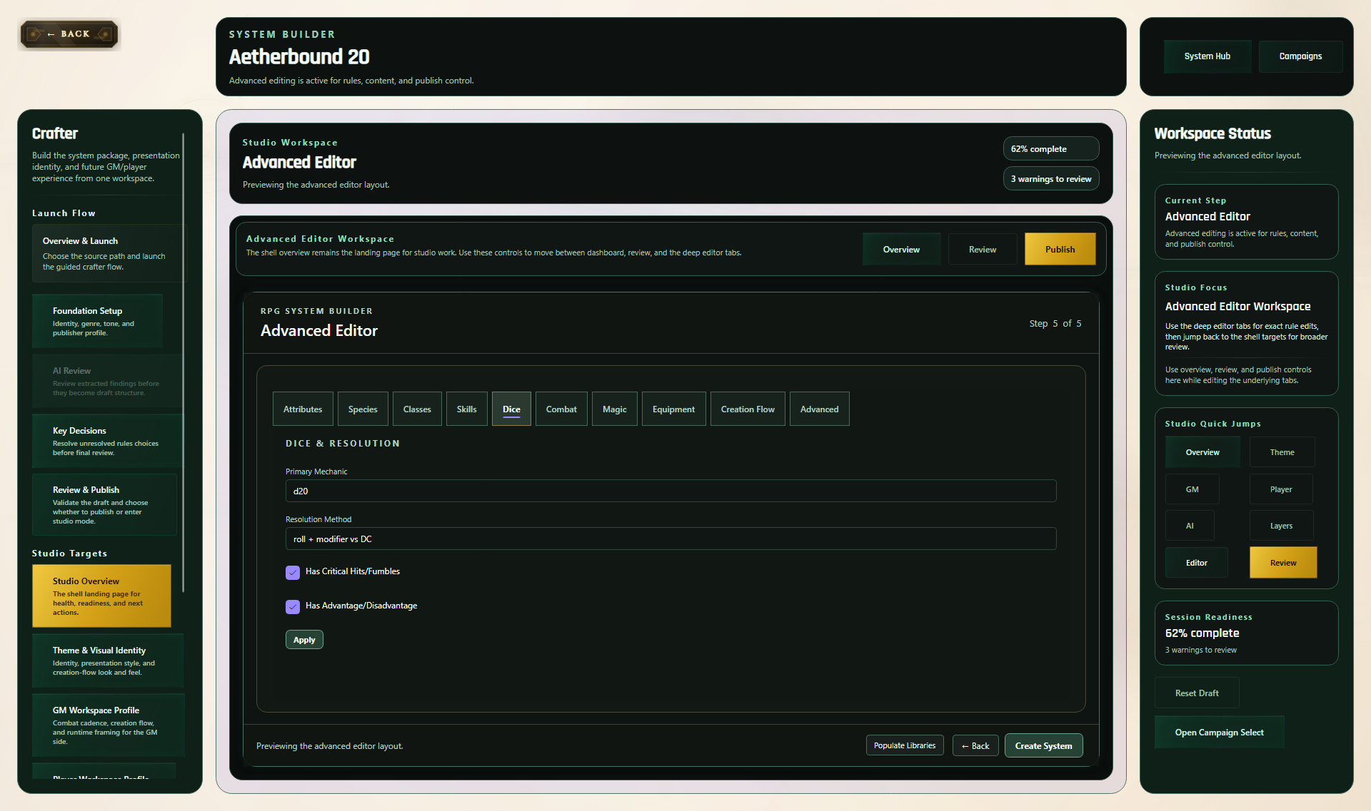 RPGadget current RPG Builder advanced editor